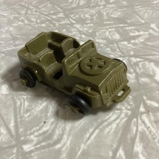 Vintage LIDO Toys 1960s Plastic Military Green Army Jeep Willys 3" Or 1/64 USA
