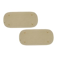2Pcs 5.9"x11.8" Oval Leather Crochet Bag Bottom with Holes, Golden