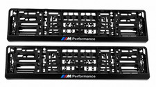 2x Bmw M Performance License Plate Holder Frames Eu Standard Black