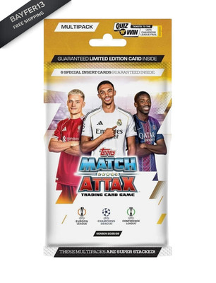 2025/26 Topps Match Attax Multipack - Look for a Guaranteed Multi-color 
