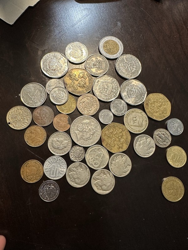 Misc Foreign World Coin Lot Mixed Metals And Dates