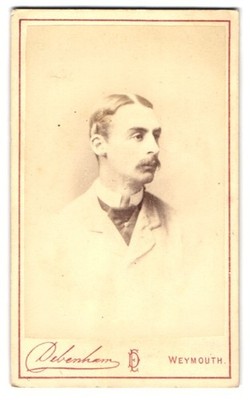 Photograph E. Debenham, Weymouth, Half Profile of a Noble Man with Purr 