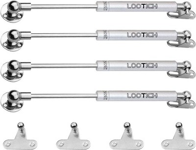Soft-Close Flügeltür Dämpfer - 250N Kraft - Vollstahl - 4er Set - Möbel Gasfeder