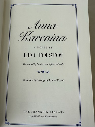 Anna Karenina by Leo Tolstoy 1980 Franklin Library Hardcover Book Gold Gilt Edge - Picture 7 of 9