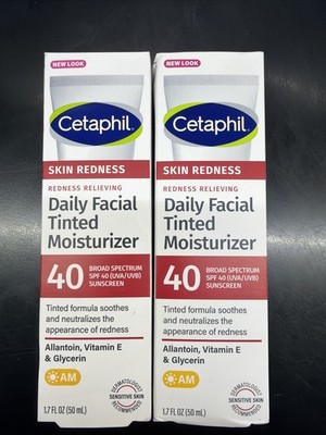 2xRedness Relieving, Daily Facial Moisturizer with Sunscreen, SPF 40, 1.7 fl oz
