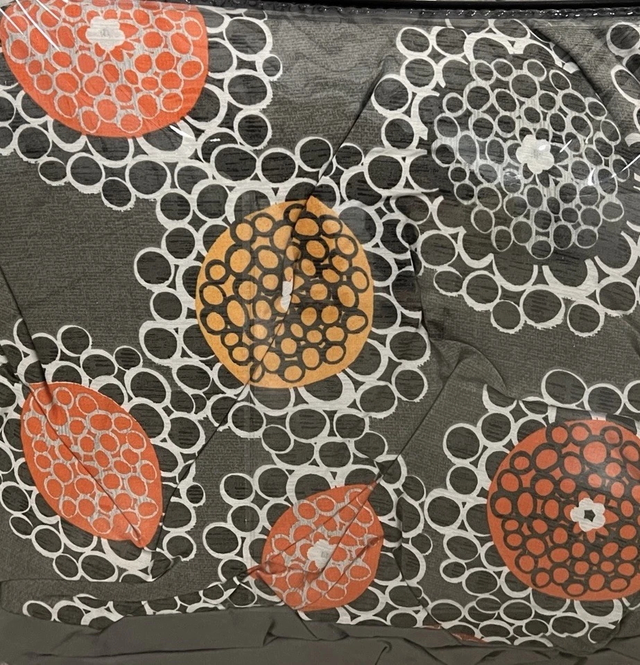 JUEGO DE EDREDÓN DOBLE FLORAL MODERNO GRIS NARANJA CYNTHIA ROWLEY SIMULADO 2 ALMOHADAS DECORATIVAS Foto 3 de 3