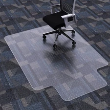 Desk Chair Mat for Flat to Low Pile Carpets, 45" x 53" Clear Office Home Floo...