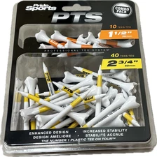 Pride Professional Tee System Evolution Plastic Golf Tees (Pack of 50), 40 Co...