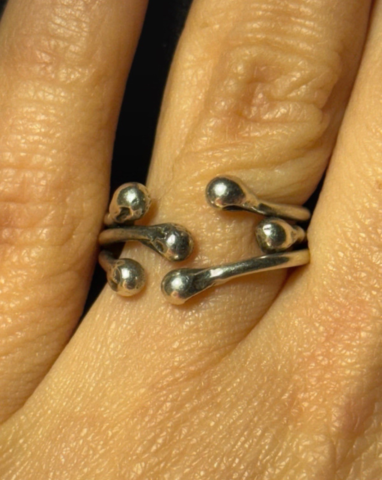 Unique design silver ring Uk size M#37 adjustable image 6