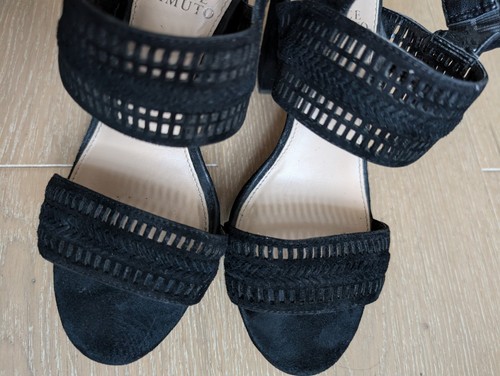 Vince Camuto Black Suede Platform Sandals - 4 - Picture 7 of 9
