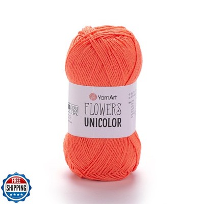YarnArt Flowers Unicolor   55% Cotton, 45% Acrylic   Fingering Weight Yarn   