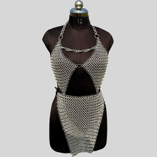 Handgefertigt Aluminium Kettenhemd Kleid Satz...