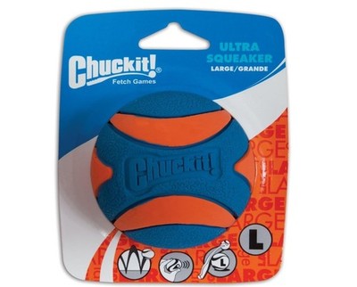 ChuckIt Ultra Squeaker Ball Large Dogs 2 Pack Floating Rubber Fetch Toy