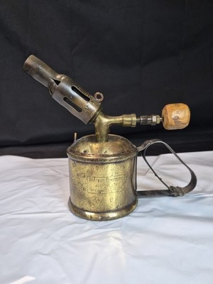 VINTAGE BRASS GASOLINE BLOW TORCH MAX SIEVERT PATENT STOCKHOLM  SWEDEN 