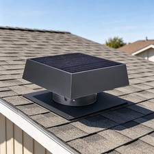 12" Flush Mount Trapezoid Solar Attic Vent,35W Dual Power Roof Exhaust Fan