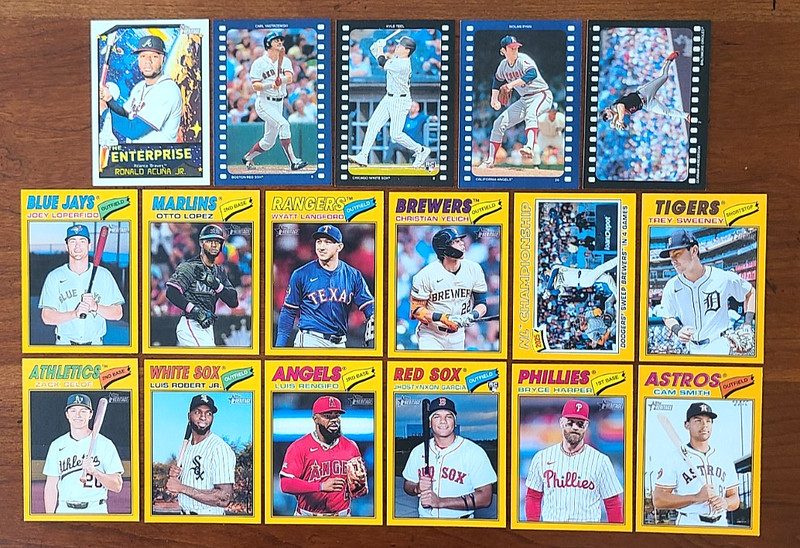 2026 Topps Heritage Insert / Yellow Border Lot (17) Ohtani/Harper/Ryan/Acuna Jr.