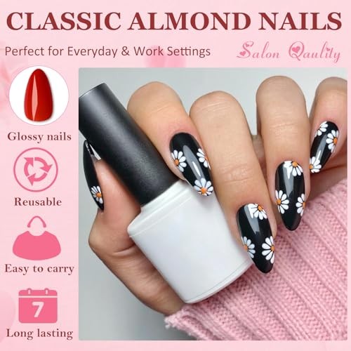 Almond Press on Nails Medium, 576 Stück Mandel Fake Nails Full Medium Mandel - Bild 4 von 6