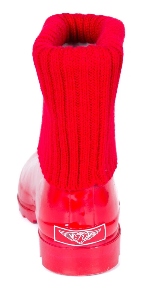 Botas de lluvia para mujer talla 6 impermeables tejidas puño suela de goma invierno zapatos cálidos Foto 3 de 4