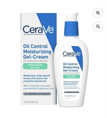 2 Pack CeraVe Oil Control Moisturizing Gel-Cream Rebalances Oily Skin New