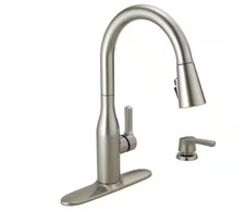 Delta Marca 1-Handle Pull-Down Sprayer Kitchen Faucet w/ Soap Spotshield Stainle