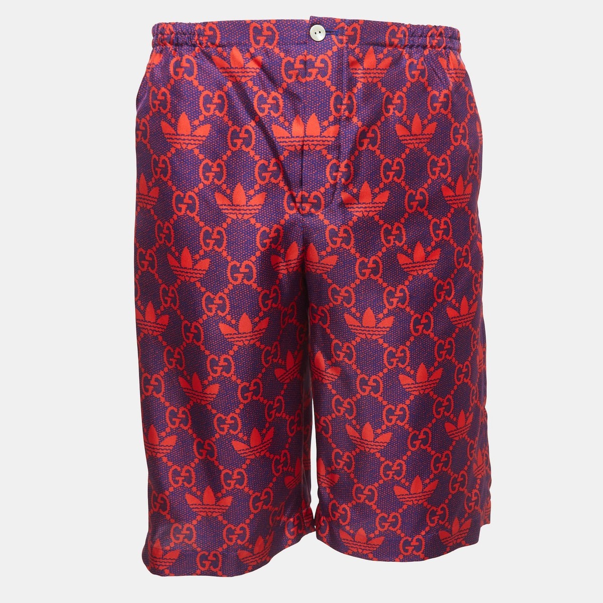 Gucci X Adidas Marco GG/Trefoil Print Silk Shorts S | eBay