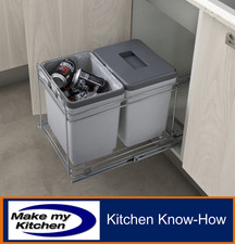 Double Pull Out Bin 30 Litre For a 400mm Unit For a 400mm Unit