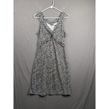 Ann Taylor LOFT Womens Black White Abstract Print V-Neck Sleeveless Dress Size S