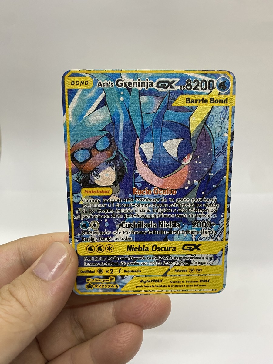 Ash's Greninja GX Gold Metal Pokémon Card-Collectible Gift Display