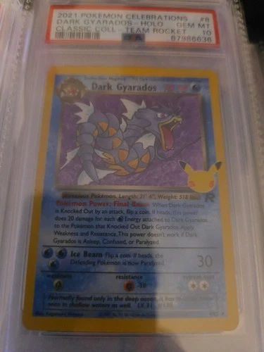 2021 Pokemon Celebrations: Classic Collection 8 Dark Gyarados  PSA 10
