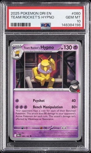 2025 POKEMON DRI EN-DESTINED RIVALS #080 TEAM ROCKET'S HYPNO PSA 10