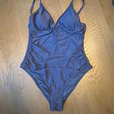 Blue One Piece Swimsuit Shaping Tummy Control Bathing Suit