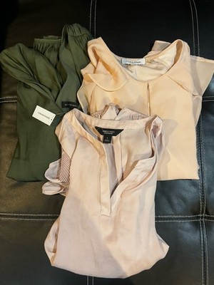 Lot of 3 Womens Blouse  Top Size s  Career  1 NWT Beautiful Long Sleeve