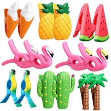 Rozer 16 Pcs Towel Clips for Beach Chairs Portable Beach Towel Clips Parrot