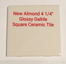 1 piece new Almond Beige Tan 4 1/4" Glossy Ceramic Daltile Tile  0135
