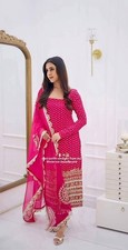 Traditional Wear Pink Faux Georgette Salwar Kameez With Dupatta For Women