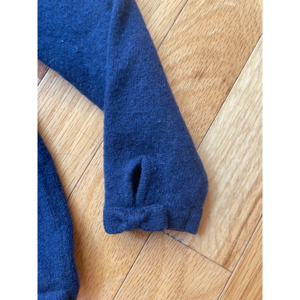Cárdigan Ralph Lauren de cachemir con borde de lazo para niña 4T azul marino Foto 3 de 4