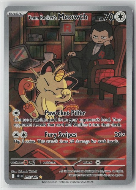 Team Rocket's Meowth #203 (Destined Rivals (2025))