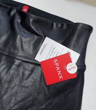 Brand New NWT SPANX Faux Leather Shiny LEGGINGS- 2437Q-BLACK-Size XS Petite