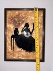Vintage Glass Milkweed/Wildflower Framed Silhouette- Woman Looking in Mirror — photo 4