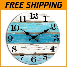 Decorative Beach Theme Wall Clock 18" - Silent Sweep
