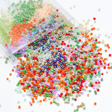 8400Pcs Glass Seed Beads Kit,10/0, 2Mm, Tiny Beads, Small Waist Craft Beads with