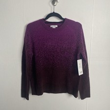 ATHLETA JACQUARD CREW SWEATER HAWTHORN TEXTURED WARM OMBRE PURPLE SIZE XS.