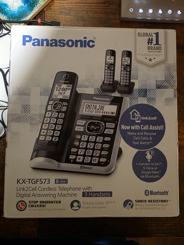 Panasonic KX-TGF573 DECT 6.0 Cordless Phone System 3 Handsets Bluetooth NEW