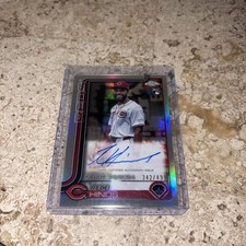 2025 Topps Chrome Update Refractor Rookie Auto Rece Hinds /499 Reds #CRDA-RH
