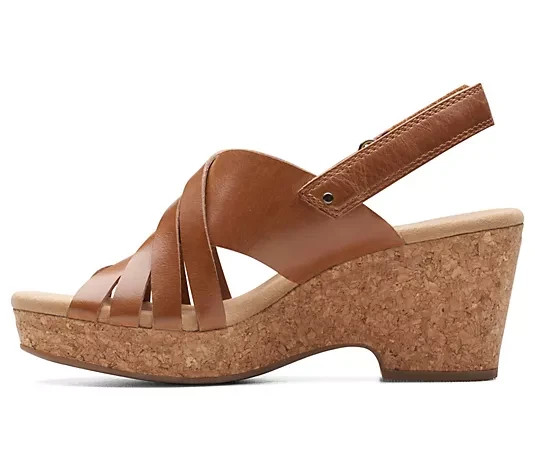 Clarks Collection Woven Leather Wedges-Giselle Glow-Light Blue-6.5