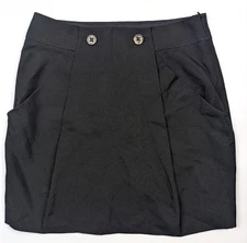 Chloé Black Silk Mini Skirt Size 40 FR, Made in France, New with Tags, P0001