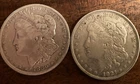 1886 And A 1921 Morgan Silver Dollar
