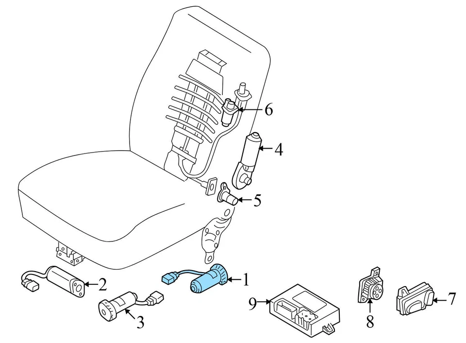 VW JETTA 1999-2003 - Motor asiento delantero derecho inclinable trasero con transmisión Foto 3 de 4