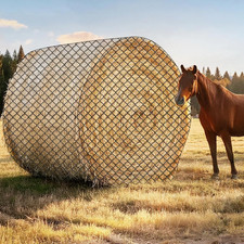 Large round Bale Hay Net for Horses, 5X5 Ft Hay Nets for Horses Slow Feed Knotle