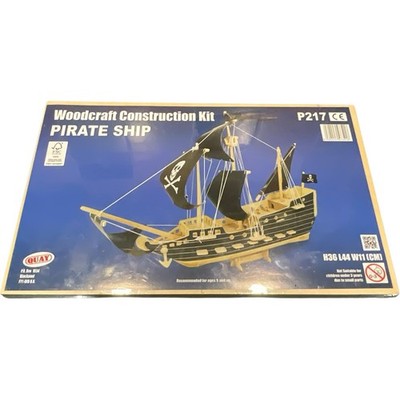 Kai Holzbaukasten Piratenschiff Holz 3D Modell P217 schwarz Segel neu